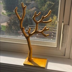 Yellow ceramics necklace and headband holder